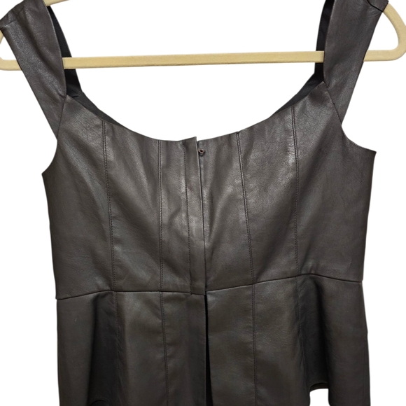BCBGMaxAzria Black Faux Leather Corset Top - Picture 3 of 4